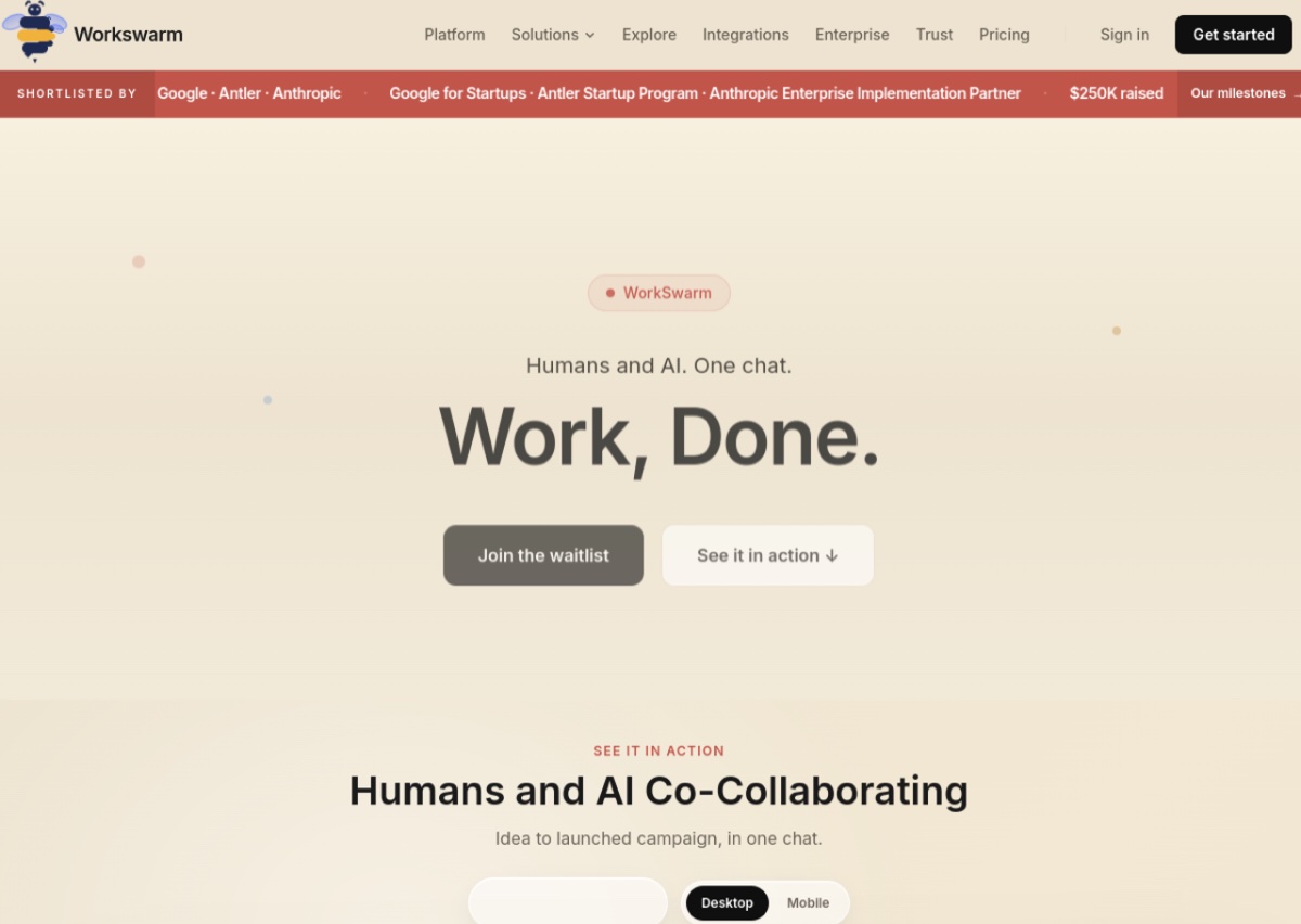 workswarm.ai — chat-native work OS